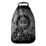 Black And White Lotus Flower Print Car Seat Organizers