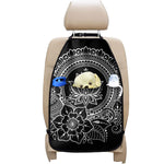 Black And White Lotus Flower Print Car Seat Organizers