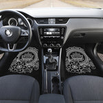 Black And White Lotus Flower Print Front Car Floor Mats
