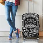 Black And White Lotus Flower Print Luggage Cover