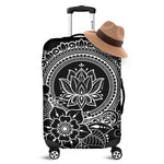 Black And White Lotus Flower Print Luggage Cover