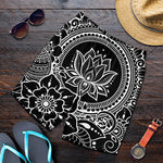 Black And White Lotus Flower Print Men's Shorts