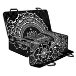 Black And White Lotus Flower Print Pet Car Back Seat Cover