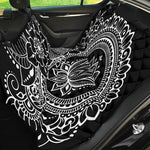 Black And White Lotus Flower Print Pet Car Back Seat Cover