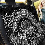 Black And White Lotus Flower Print Pet Car Back Seat Cover