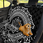 Black And White Lotus Flower Print Pet Car Back Seat Cover