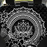 Black And White Lotus Flower Print Pet Car Back Seat Cover