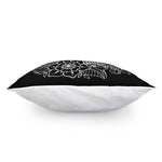 Black And White Lotus Flower Print Pillow Cover