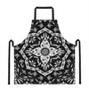 Black And White Lotus Mandala Print Apron