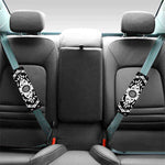 Black And White Lotus Mandala Print Car Seat Belt Covers