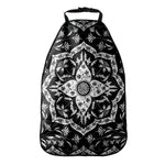 Black And White Lotus Mandala Print Car Seat Organizers