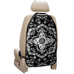 Black And White Lotus Mandala Print Car Seat Organizers