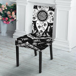 Black And White Lotus Mandala Print Dining Chair Slipcover