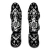 Black And White Lotus Mandala Print Muay Thai Shin Guard