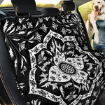 Black And White Lotus Mandala Print Pet Car Back Seat Cover