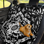 Black And White Lotus Mandala Print Pet Car Back Seat Cover
