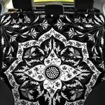Black And White Lotus Mandala Print Pet Car Back Seat Cover