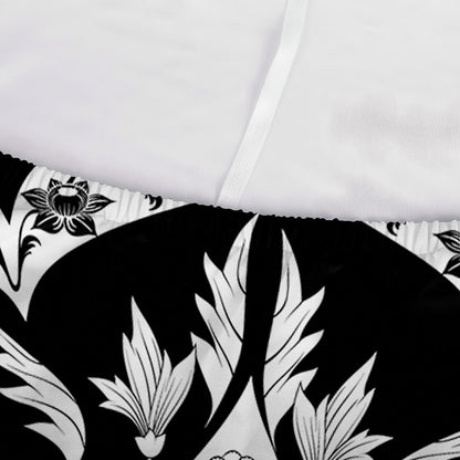 Black And White Lotus Mandala Print Sofa Cover