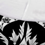 Black And White Lotus Mandala Print Sofa Cover