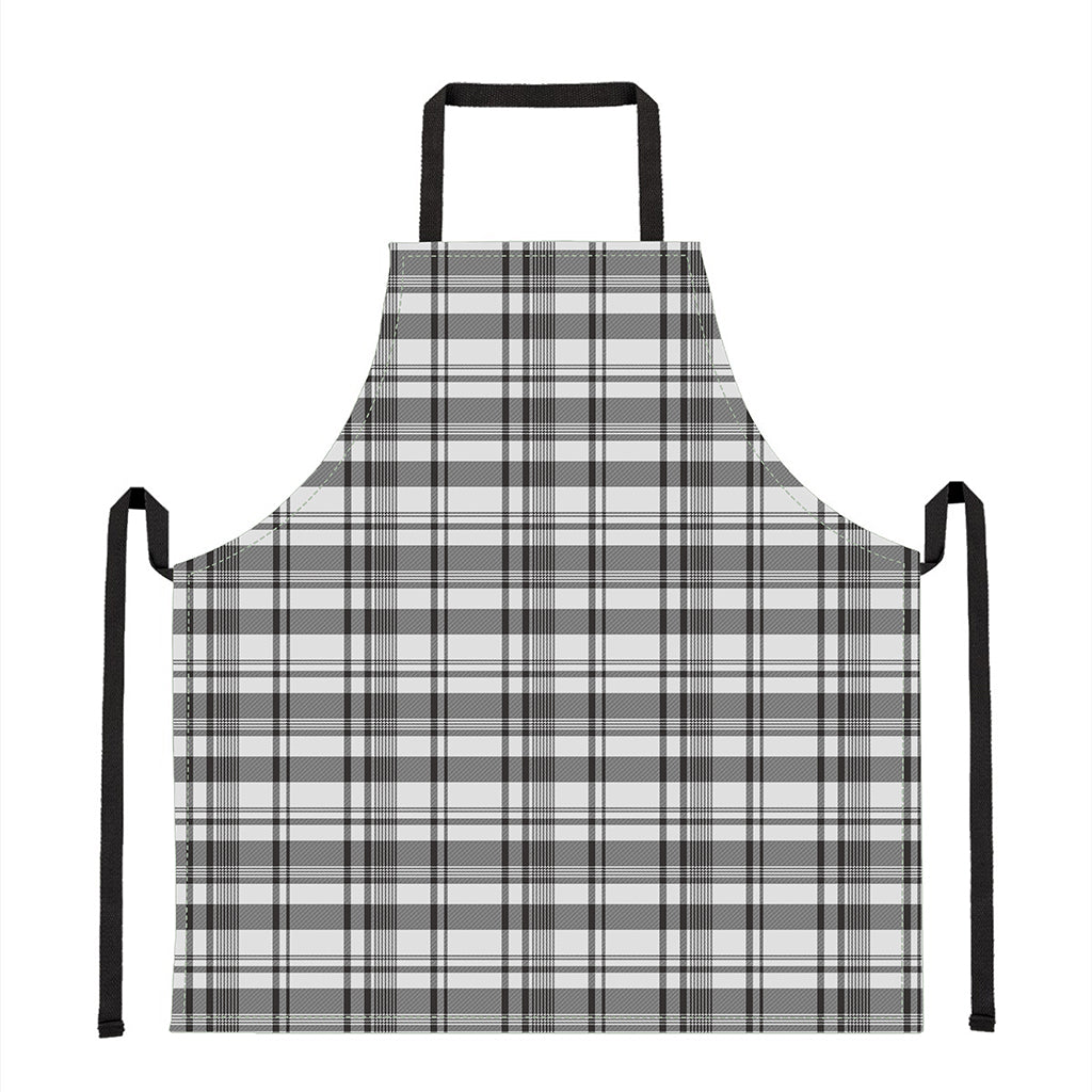 Black And White Madras Pattern Print Apron