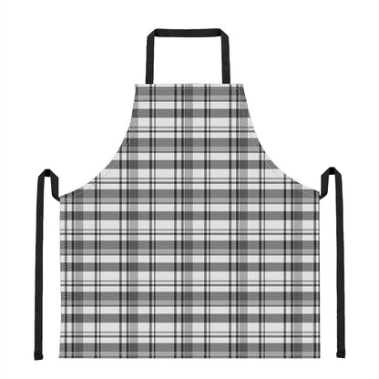 Black And White Madras Pattern Print Apron