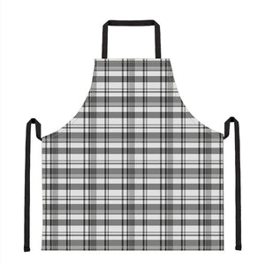 Black And White Madras Pattern Print Apron