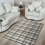 Black And White Madras Pattern Print Area Rug