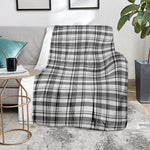 Black And White Madras Pattern Print Blanket