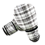 Black And White Madras Pattern Print Boxing Gloves