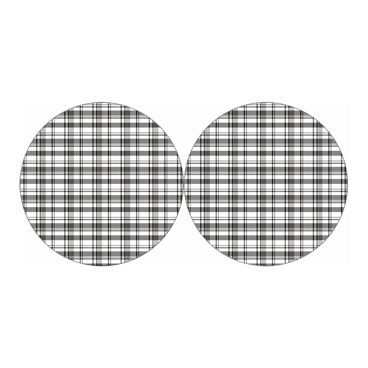 Black And White Madras Pattern Print Car Coasters