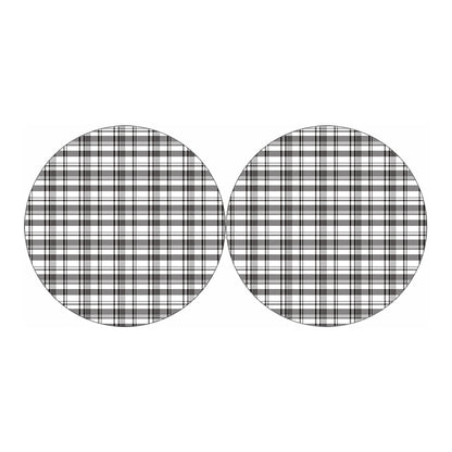 Black And White Madras Pattern Print Car Coasters