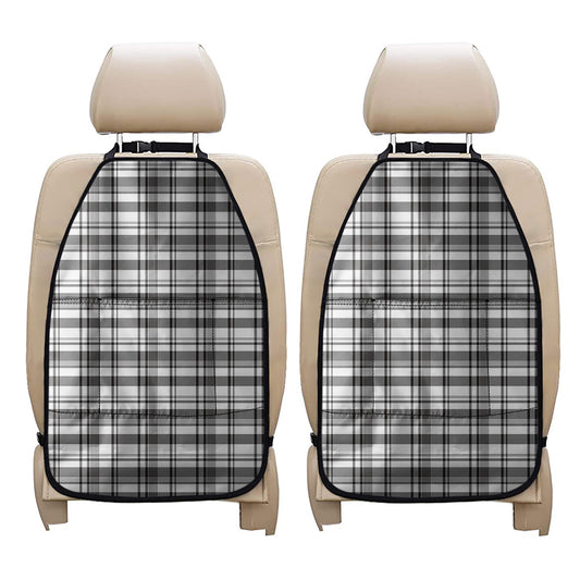 Black And White Madras Pattern Print Car Seat Organizers