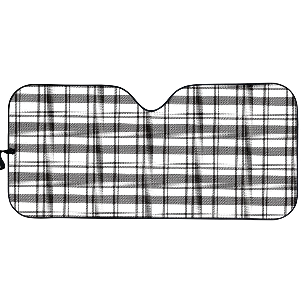 Black And White Madras Pattern Print Car Sun Shade