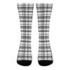 Black And White Madras Pattern Print Crew Socks