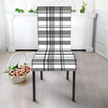 Black And White Madras Pattern Print Dining Chair Slipcover