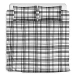 Black And White Madras Pattern Print Duvet Cover Bedding Set