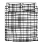 Black And White Madras Pattern Print Duvet Cover Bedding Set