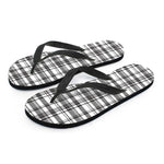 Black And White Madras Pattern Print Flip Flops