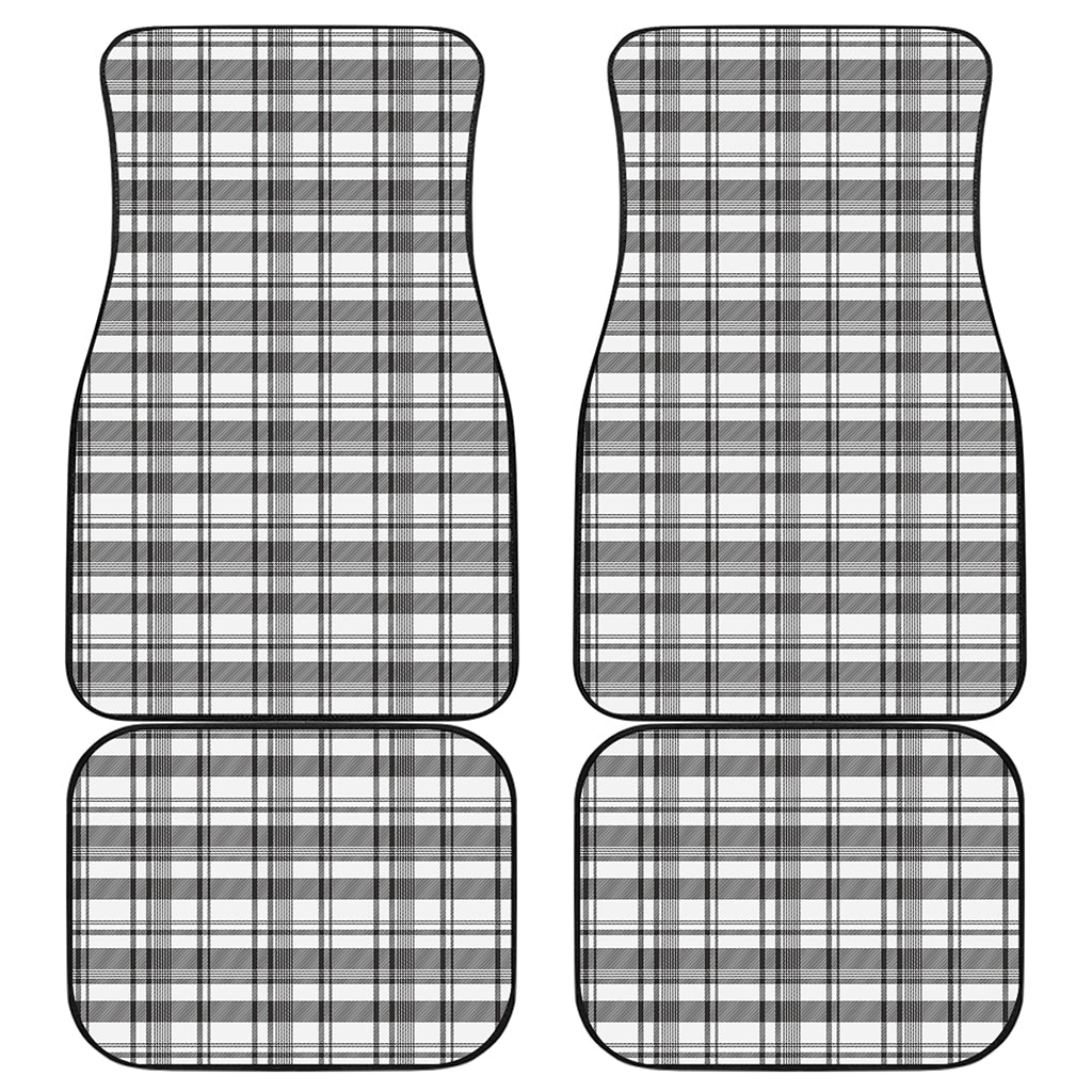 Black And White Madras Pattern Print Front and Back Car Floor Mats