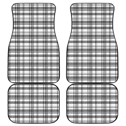 Black And White Madras Pattern Print Front and Back Car Floor Mats