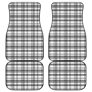 Black And White Madras Pattern Print Front and Back Car Floor Mats