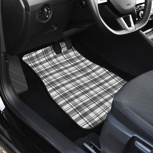 Black And White Madras Pattern Print Front and Back Car Floor Mats