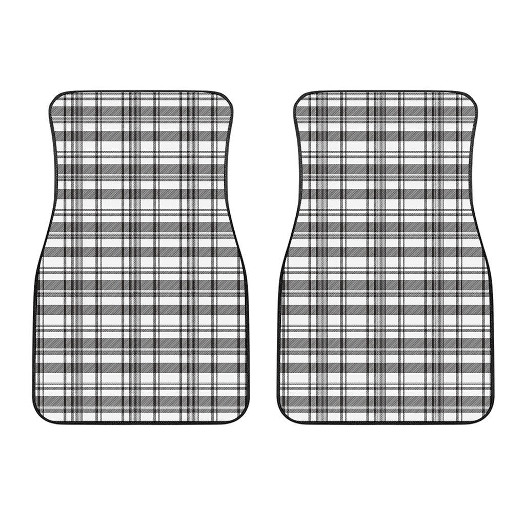 Black And White Madras Pattern Print Front Car Floor Mats