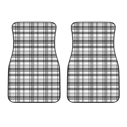 Black And White Madras Pattern Print Front Car Floor Mats