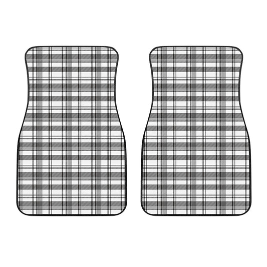 Black And White Madras Pattern Print Front Car Floor Mats