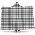 Black And White Madras Pattern Print Hooded Blanket