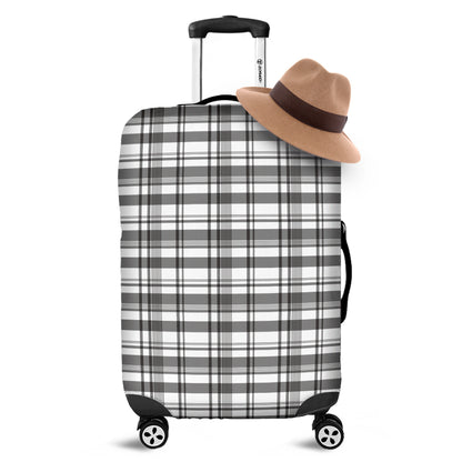 Black And White Madras Pattern Print Luggage Cover
