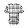 Black And White Madras Pattern Print Men's Baseball Jersey