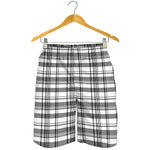 Black And White Madras Pattern Print Men's Shorts