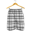 Black And White Madras Pattern Print Men's Shorts